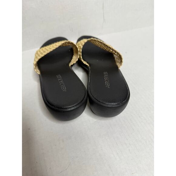 Aerosoles Bone Raffia Open Toe Wedge Comfort Trendy Sandals Size 8.5 - Picture 8 of 9